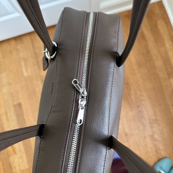 BAGGU Brown Recycled Leather Bowler Bag - Picture 7 of 13